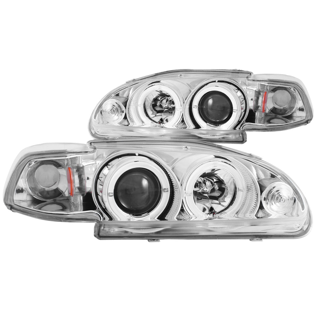 Anzo USA 121065 Projector Headlight Set w/Halo Fits 92-95 Civic