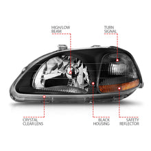 Load image into Gallery viewer, Anzo USA 121067 Crystal Headlight Set Fits 96-98 Civic