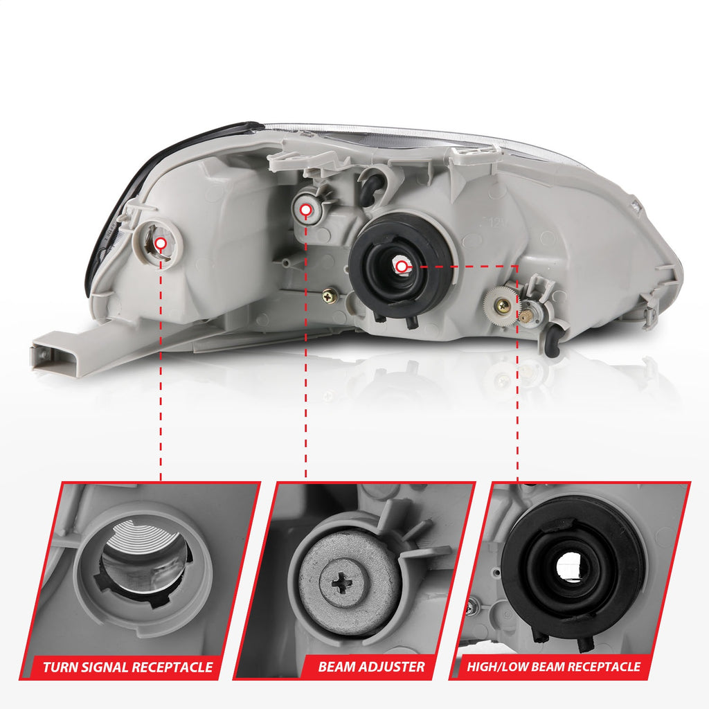 Anzo USA 121067 Crystal Headlight Set Fits 96-98 Civic