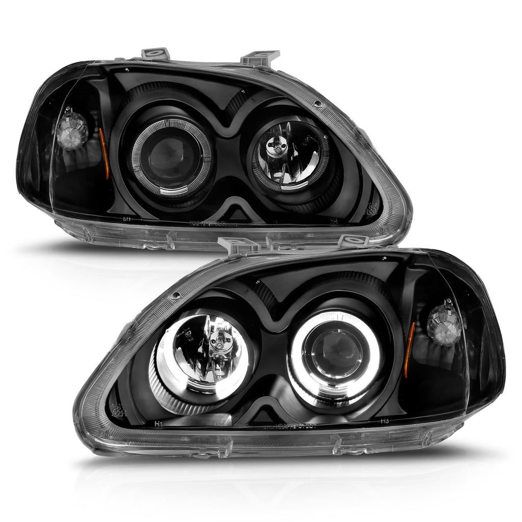 Anzo USA 121068 Projector Headlight Set w/Halo Fits 96-98 Civic