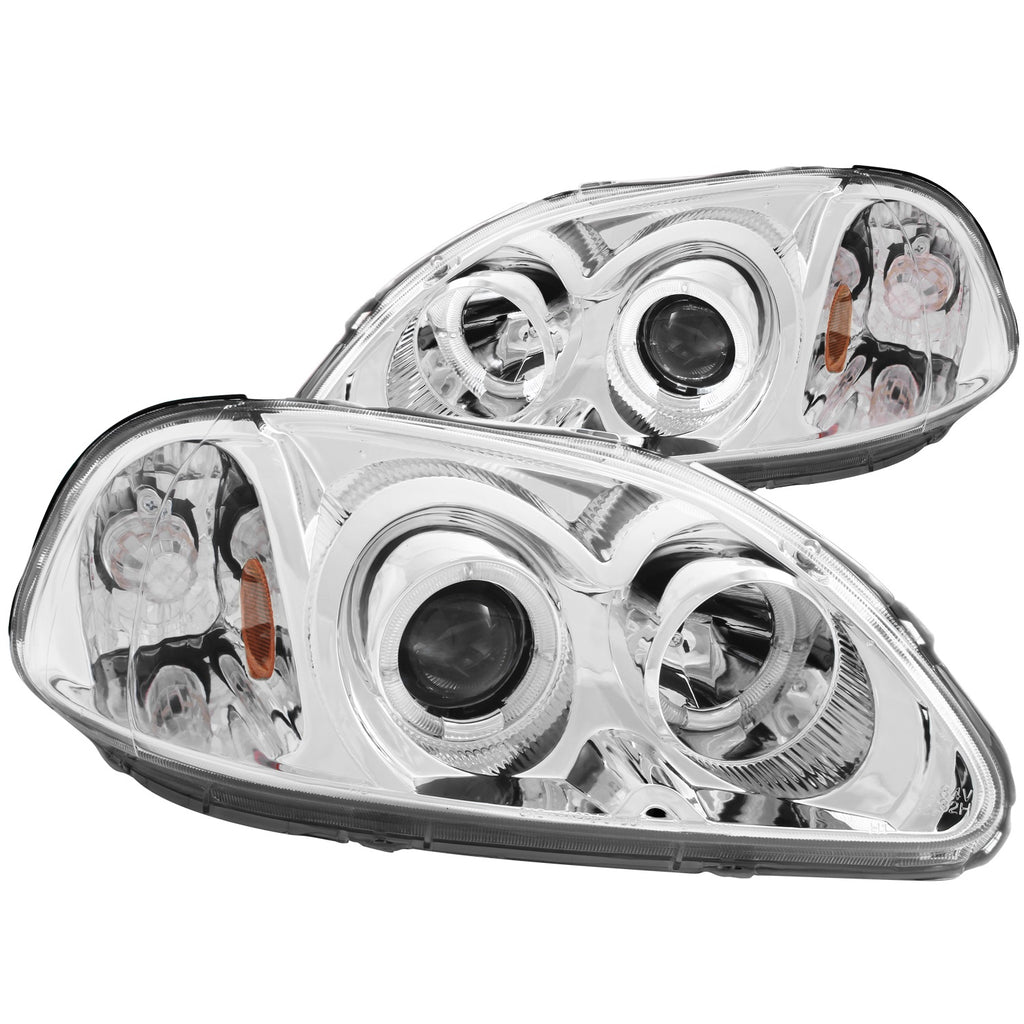Anzo USA 121069 Projector Headlight Set w/Halo Fits 96-98 Civic