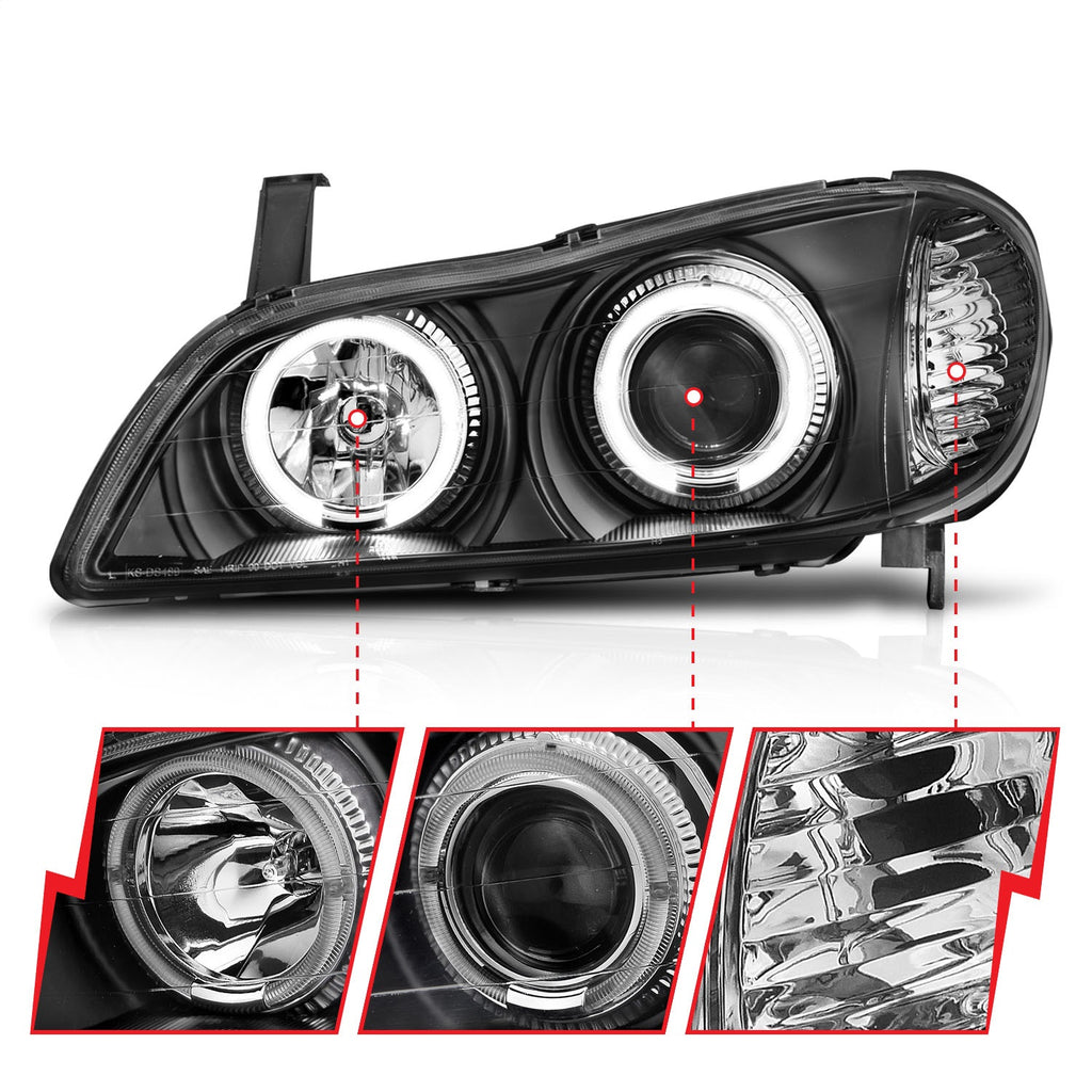 Anzo USA 121077 Projector Headlight Set w/Halo Fits 00-04 I30 I35