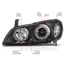 Load image into Gallery viewer, Anzo USA 121077 Projector Headlight Set w/Halo Fits 00-04 I30 I35