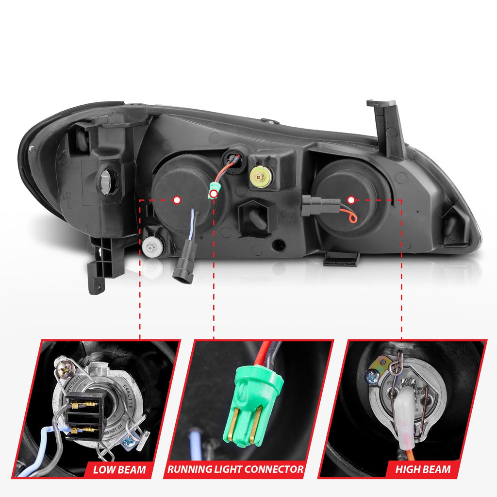 Anzo USA 121078 Projector Headlight Set w/Halo Fits 00-04 I30 I35