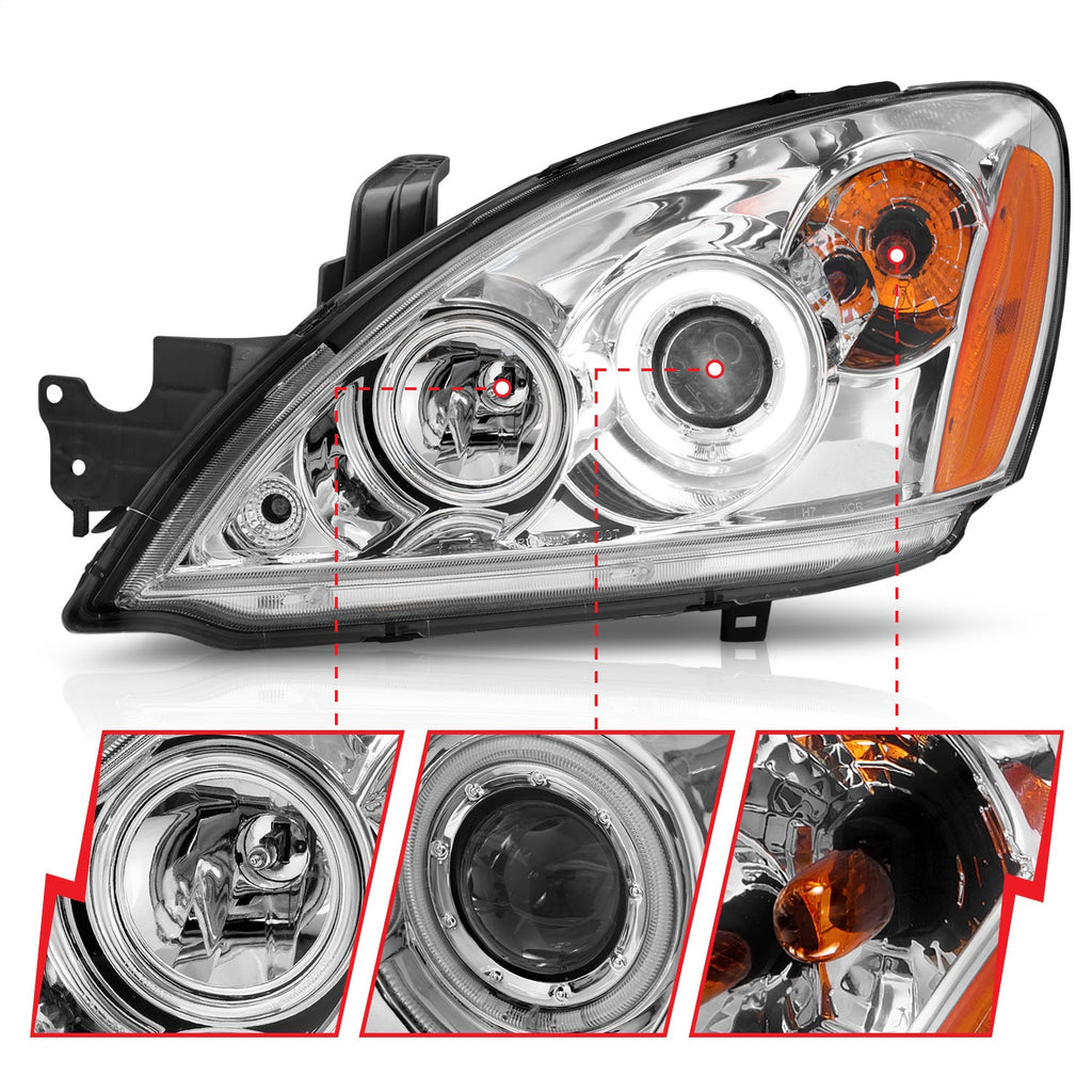 Anzo USA 121103 Projector Headlight Set w/Halo Fits 04-06 Lancer