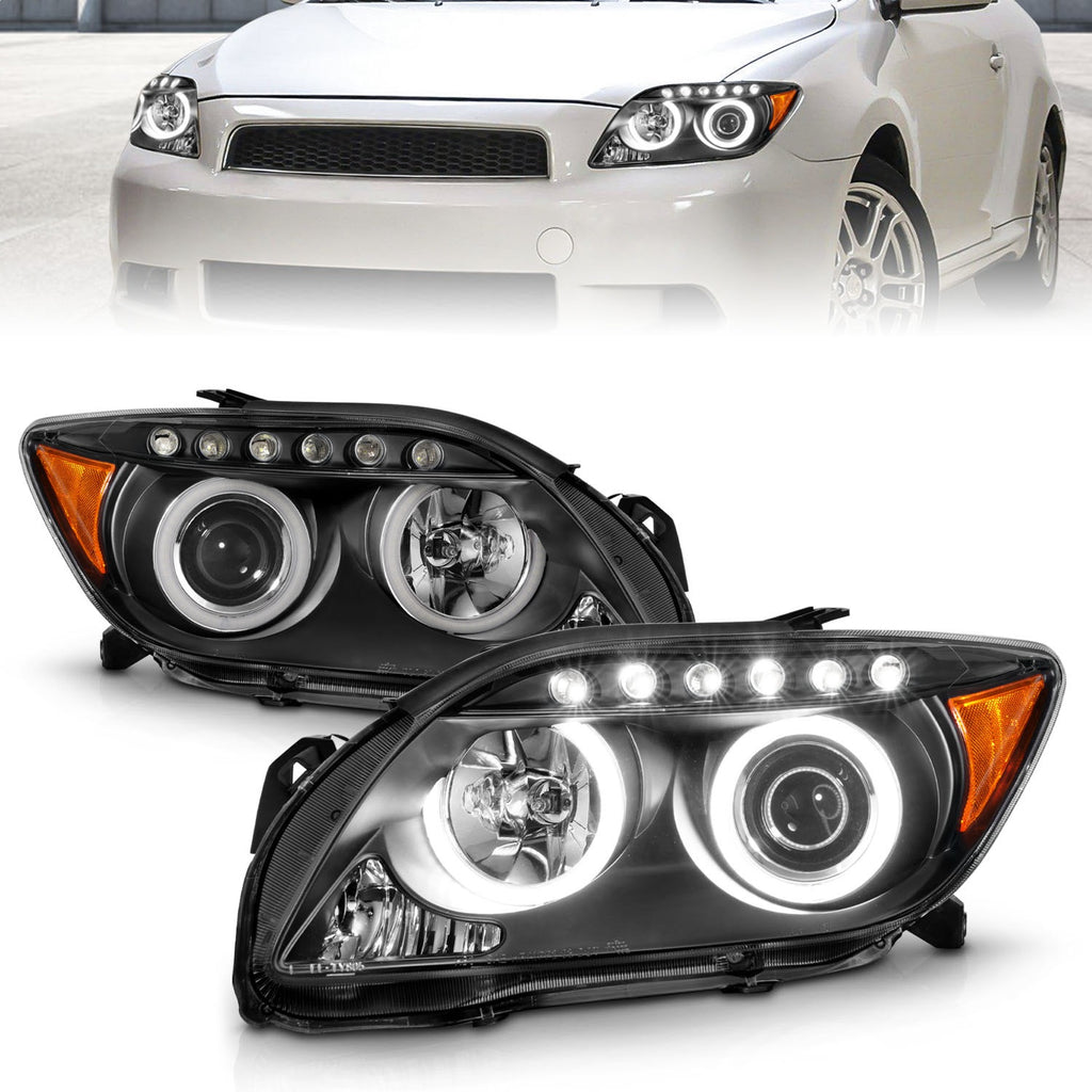 Anzo USA 121119 Projector Headlight Set w/Halo Fits 05-10 tC