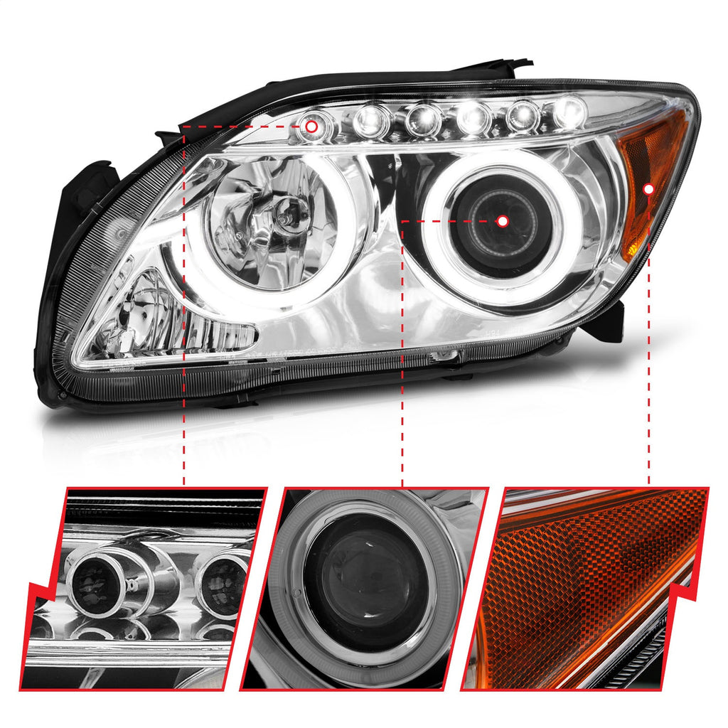 Anzo USA 121120 Projector Headlight Set w/Halo Fits 05-10 tC