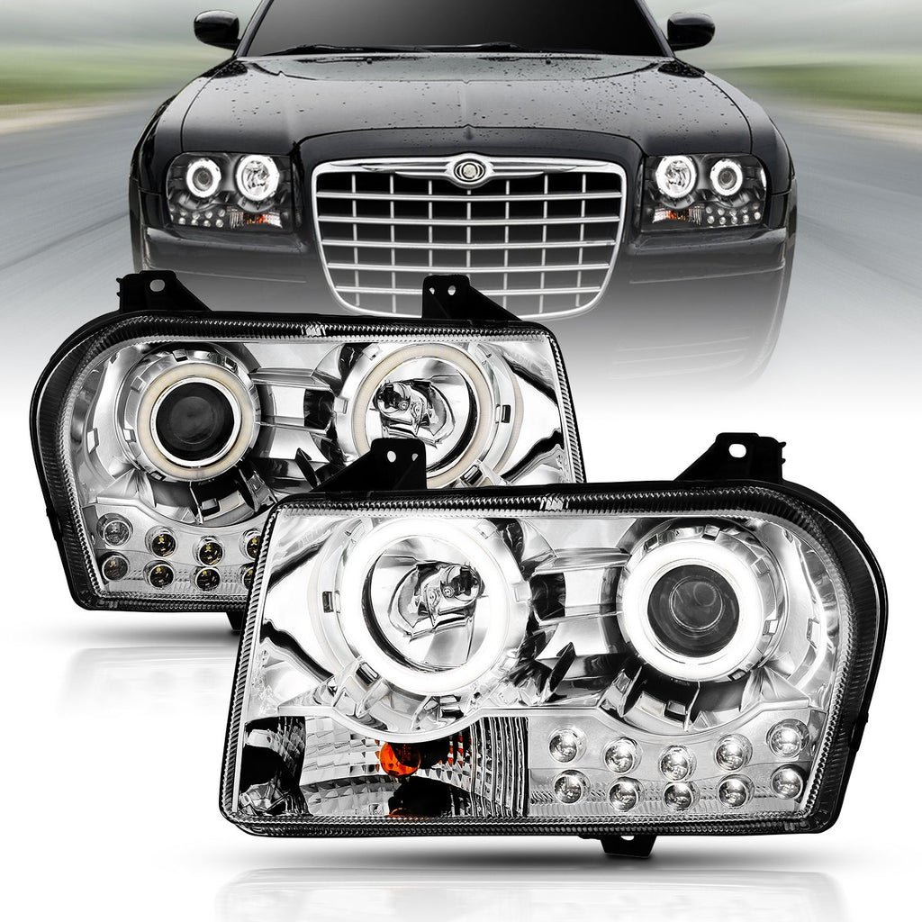 Anzo USA 121136 Projector Headlight Set w/Halo Fits 05-10 300