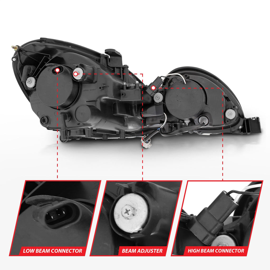 Anzo USA 121144 Projector Headlight Set w/Halo Fits 98-05 GS300 GS400 GS430