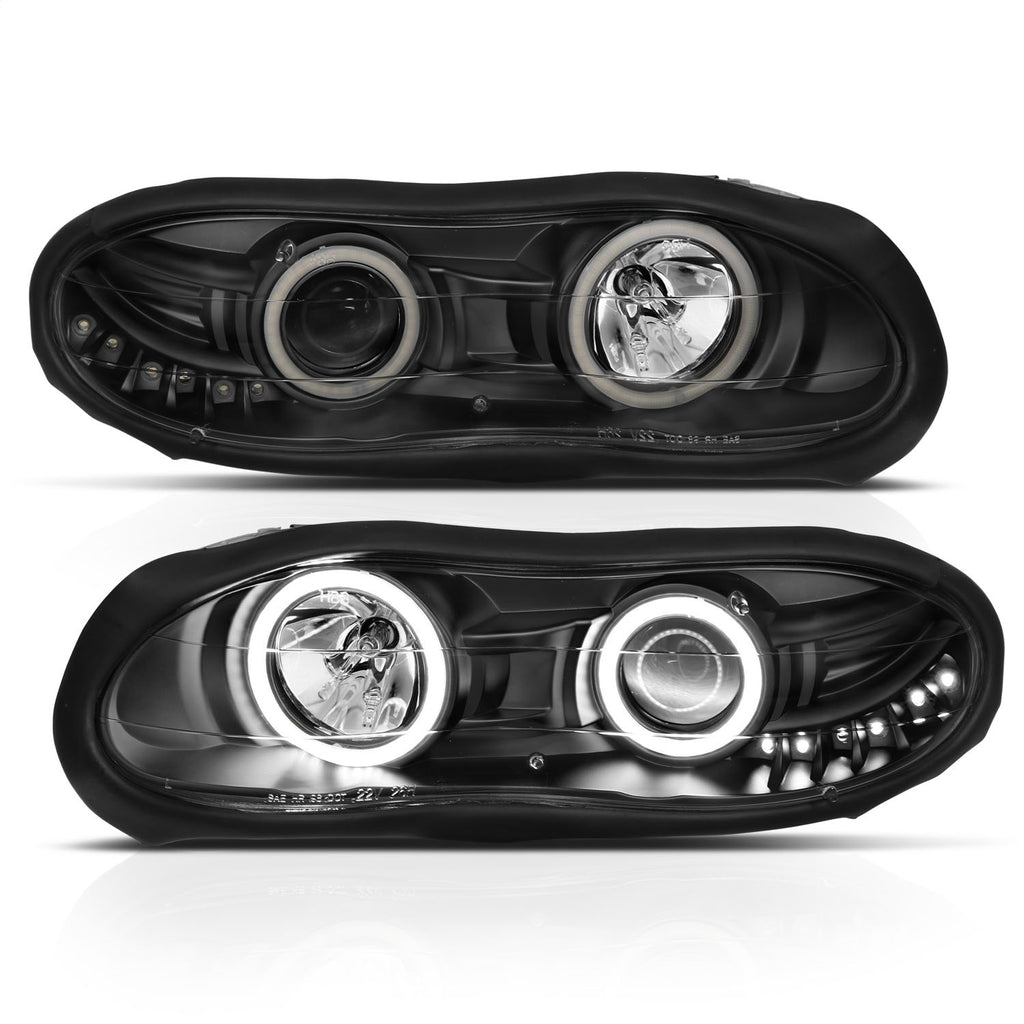 Anzo USA 121160 Projector Headlight Set w/Halo Fits 98-02 Camaro