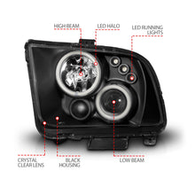 Load image into Gallery viewer, Anzo USA 121166 Projector Headlight Set w/Halo Fits 05-09 Mustang