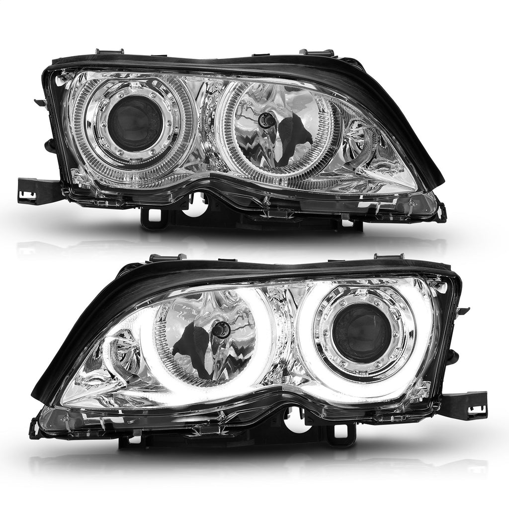 Anzo USA 121212 Projector Headlight Set w/Halo Fits 02-05 325i 325xi 330i 330xi