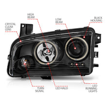 Load image into Gallery viewer, Anzo USA 121218 Projector Headlight Set w/Halo Fits 06-10 Charger