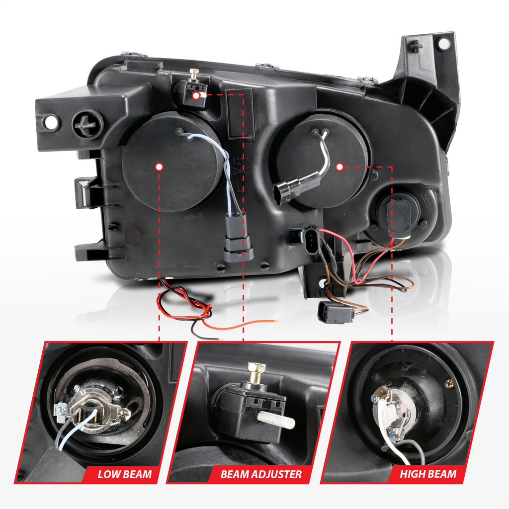Anzo USA 121218 Projector Headlight Set w/Halo Fits 06-10 Charger