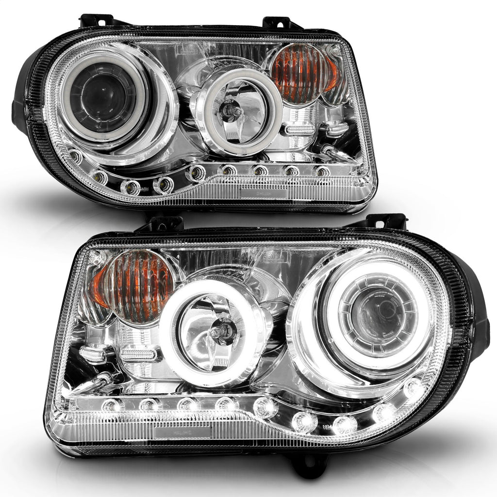 Anzo USA 121250 Projector Headlight Set w/Halo Fits 05-10 300