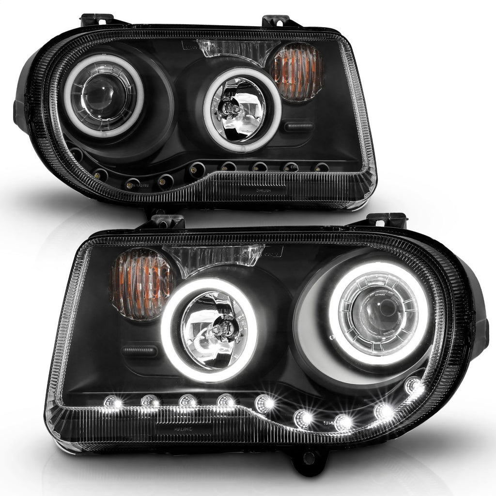 Anzo USA 121251 Projector Headlight Set w/Halo Fits 05-10 300