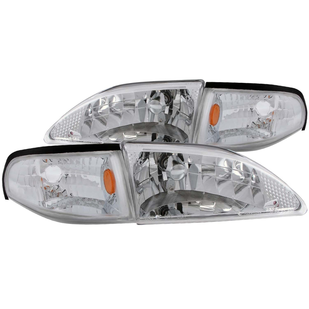 Anzo USA 121262 Crystal Headlight Set Fits 94-98 Mustang