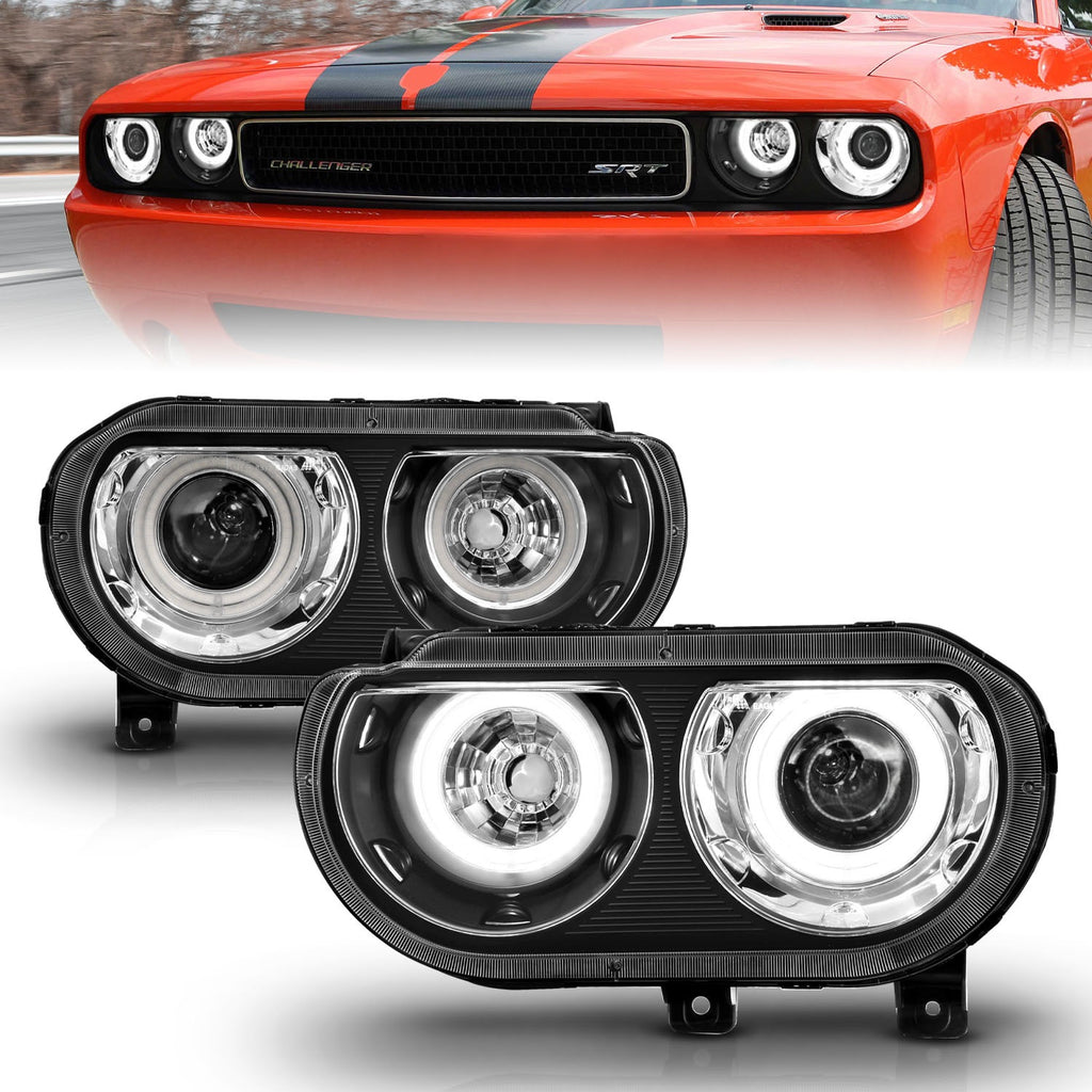 Anzo USA 121308 Projector Headlight Set w/Halo Fits 08-14 Challenger