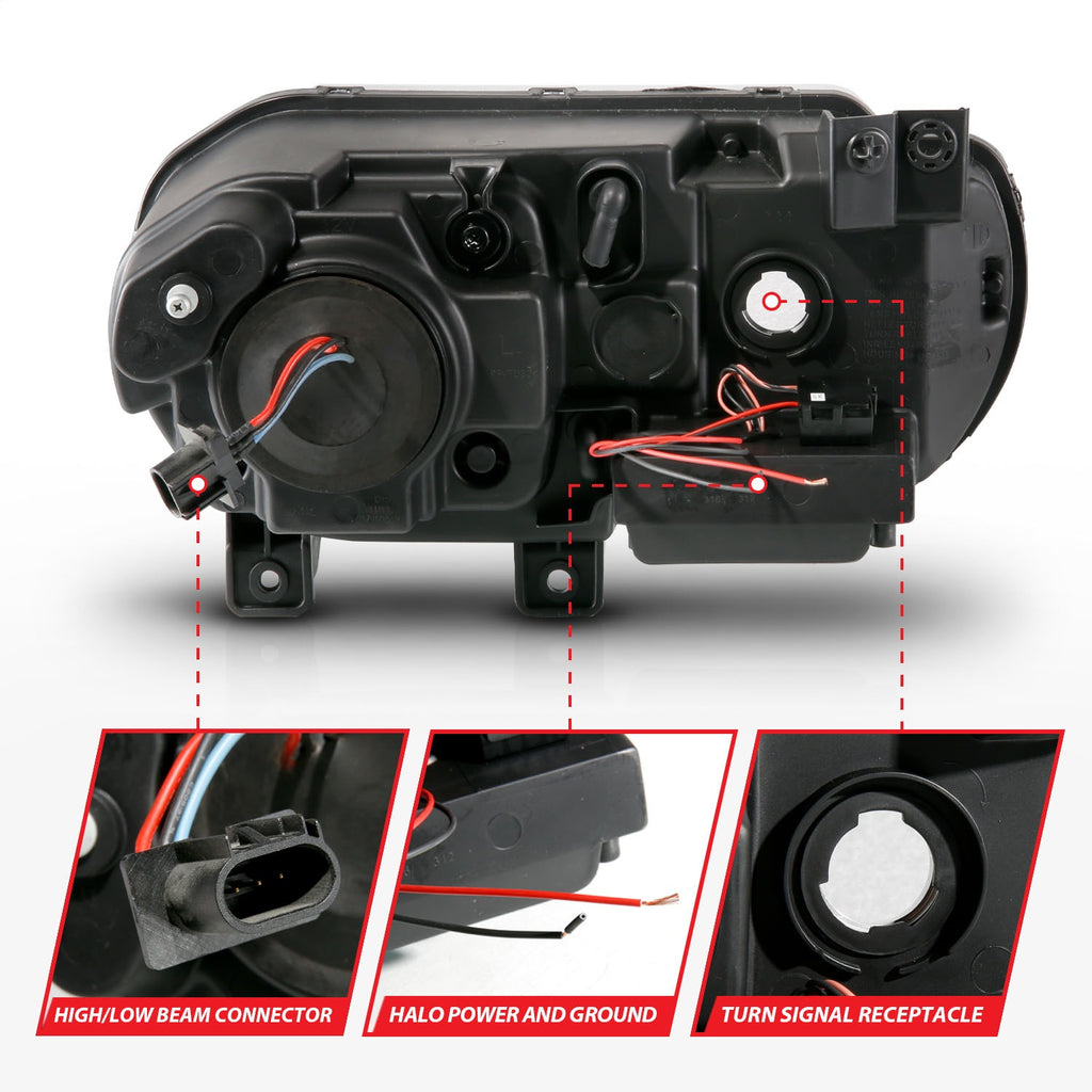 Anzo USA 121308 Projector Headlight Set w/Halo Fits 08-14 Challenger