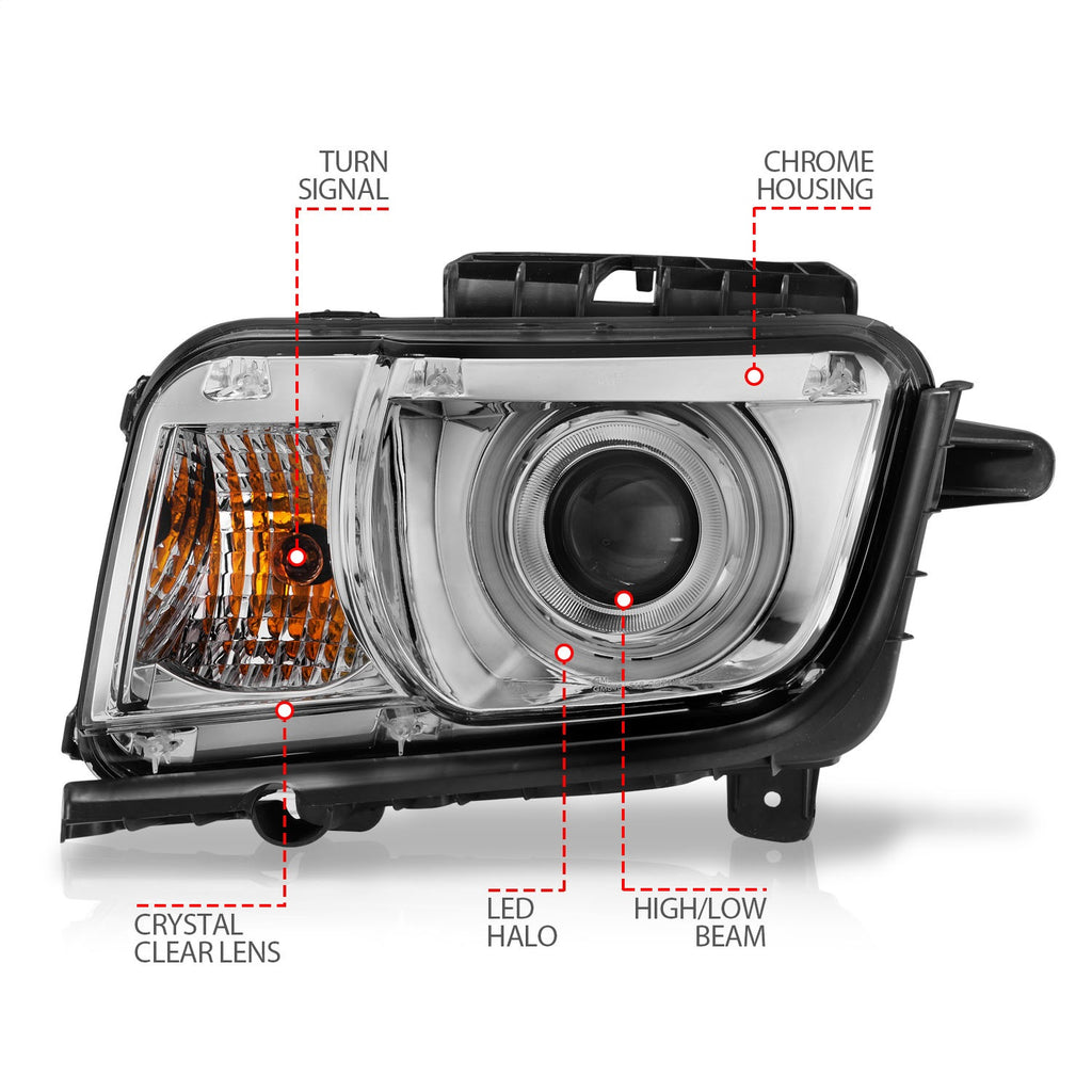 Anzo USA 121311 Projector Headlight Set w/Halo Fits 10-13 Camaro