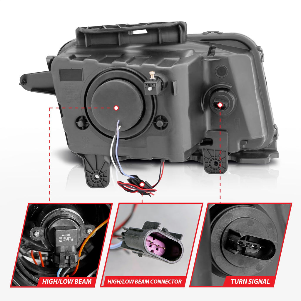 Anzo USA 121311 Projector Headlight Set w/Halo Fits 10-13 Camaro