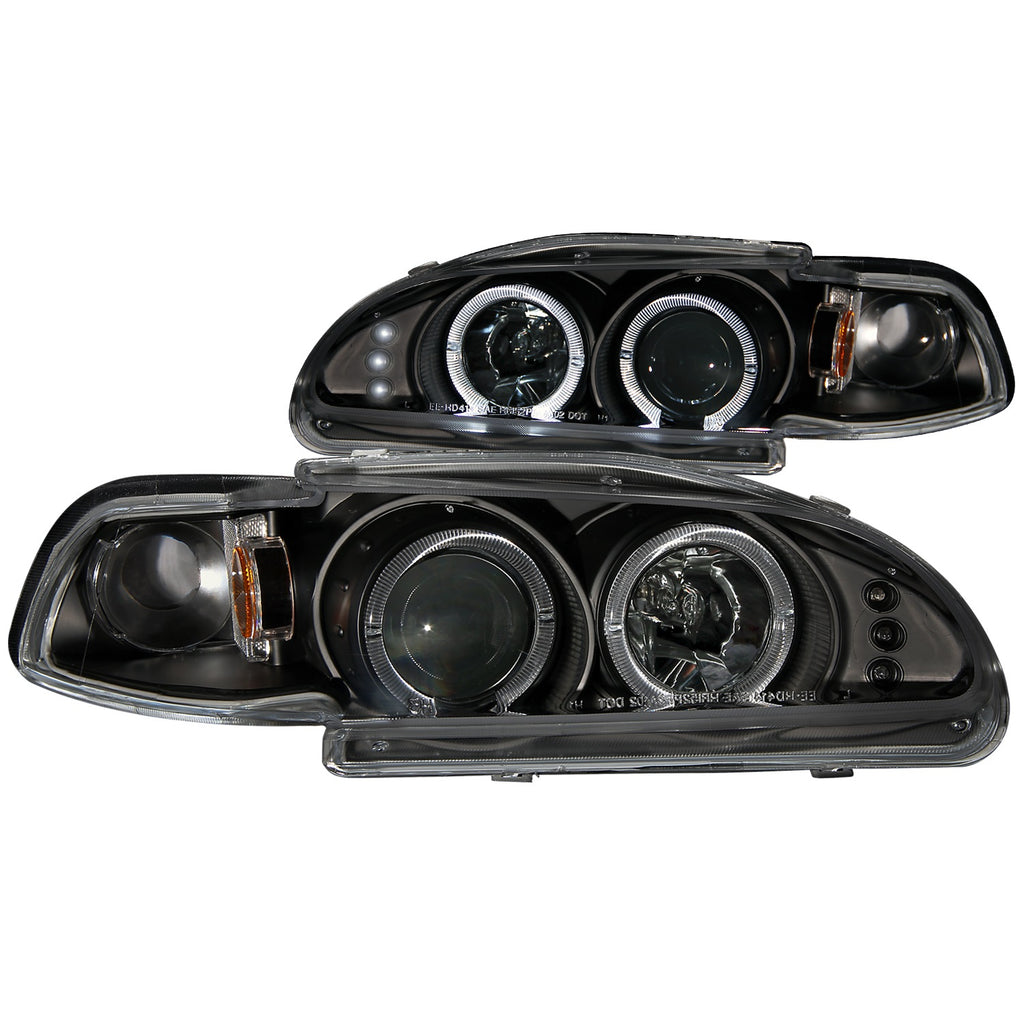 Anzo USA 121320 Projector Headlight Set w/Halo Fits 92-95 Civic