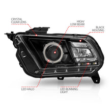 Load image into Gallery viewer, Anzo USA 121323 Projector Headlight Set w/Halo Fits 10-14 Mustang