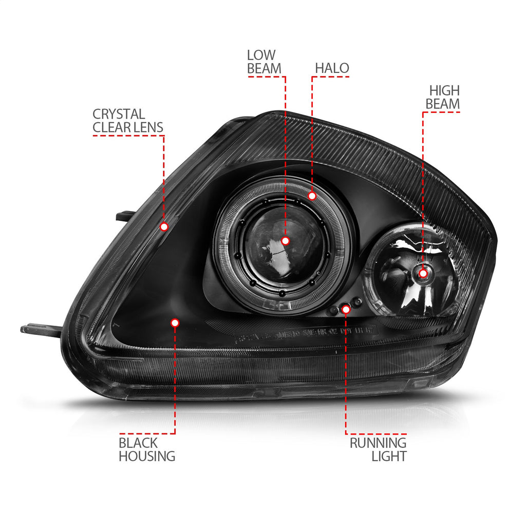 Anzo USA 121332 Projector Headlight Set w/Halo Fits 00-05 Eclipse