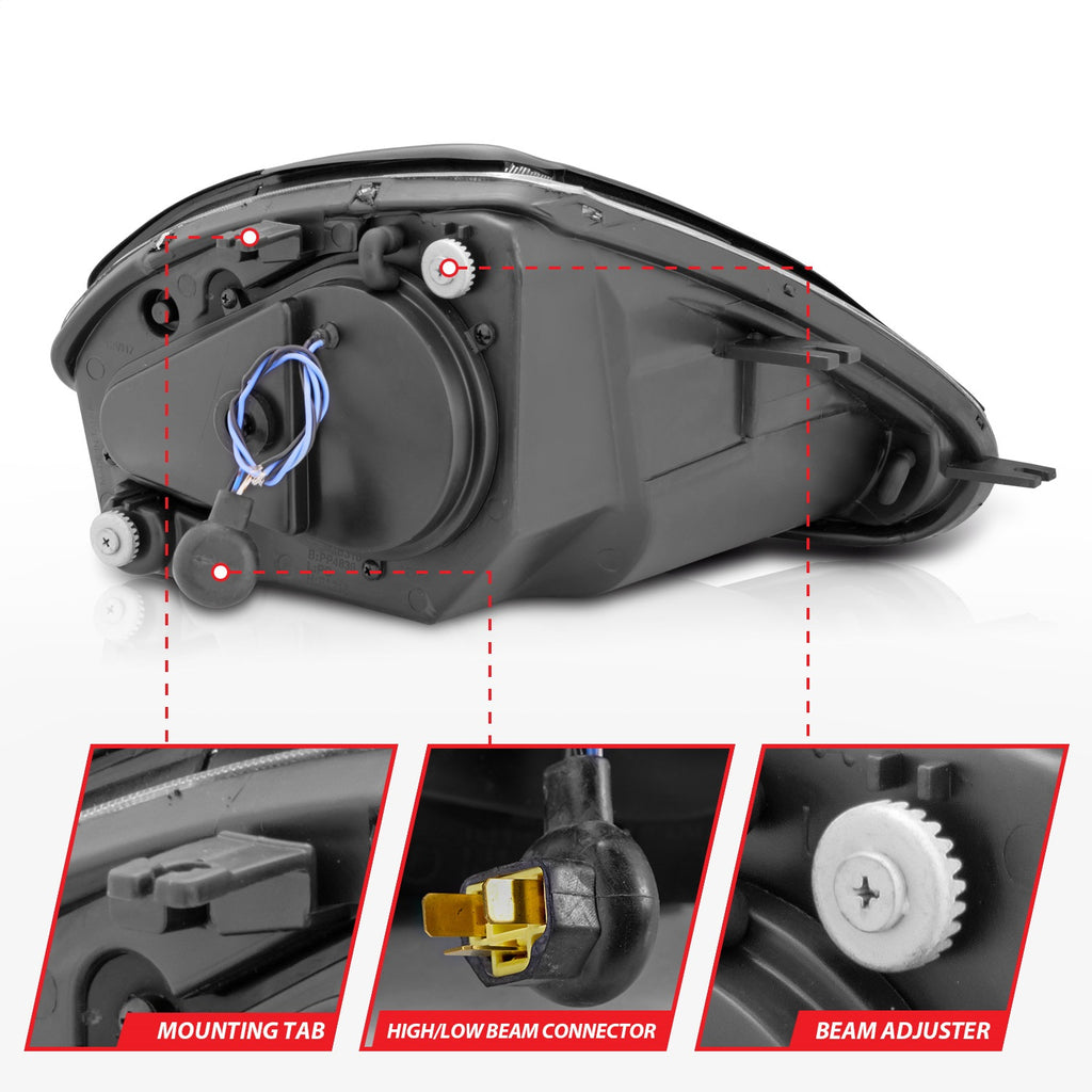 Anzo USA 121332 Projector Headlight Set w/Halo Fits 00-05 Eclipse