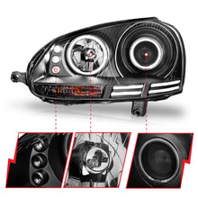 Load image into Gallery viewer, Anzo USA 121345 Projector Headlight Set w/Halo Fits 06-09 GTI Jetta Rabbit