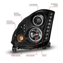 Load image into Gallery viewer, Anzo USA 121363 Projector Headlight Set w/Halo Fits 03-05 G35
