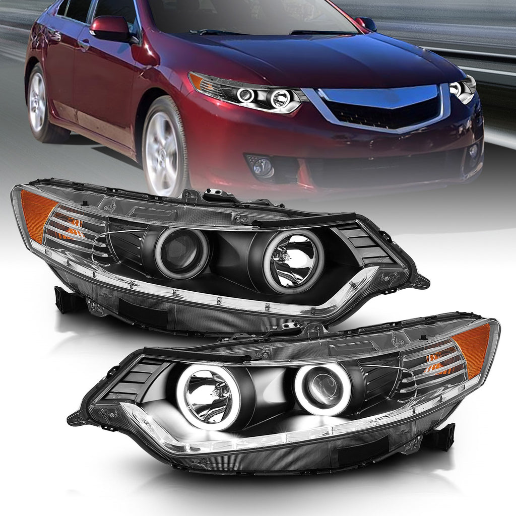 Anzo USA 121393 Projector Headlight Set w/Halo Fits 09-12 TSX
