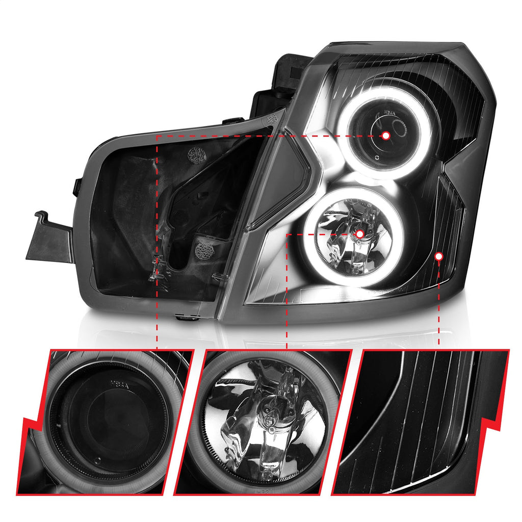 Anzo USA 121417 Projector Headlight Set w/Halo Fits 03-07 CTS