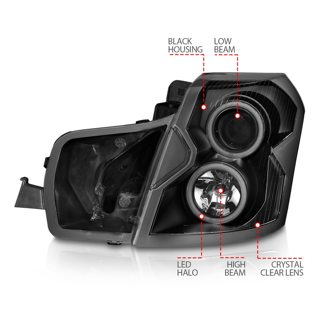 Anzo USA 121417 Projector Headlight Set w/Halo Fits 03-07 CTS