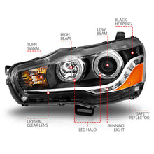 Load image into Gallery viewer, Anzo USA 121428 Projector Headlight Set w/Halo Fits 08-15 Lancer