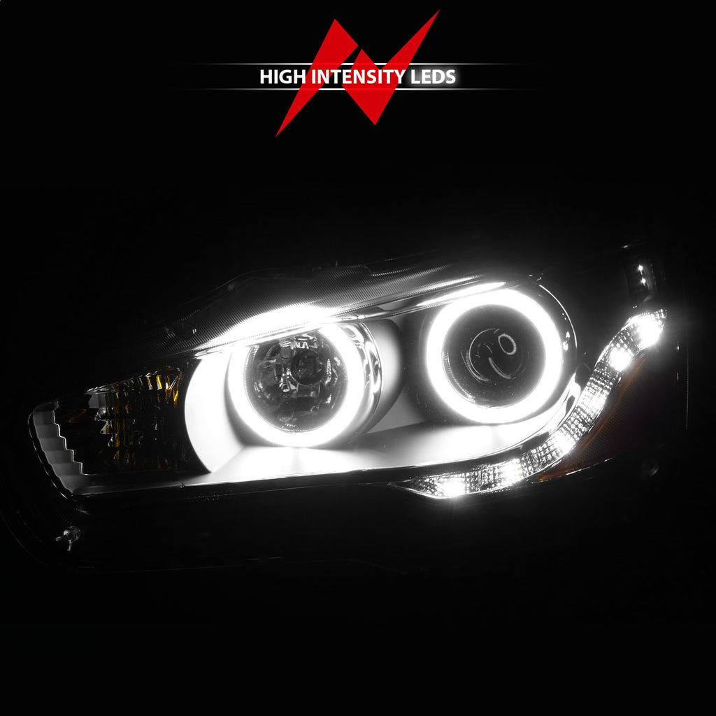 Anzo USA 121428 Projector Headlight Set w/Halo Fits 08-15 Lancer