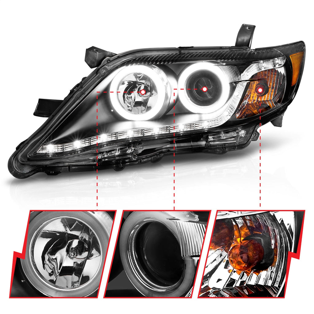Anzo USA 121442 Crystal Headlight Set w/Halo Fits 10-11 Camry