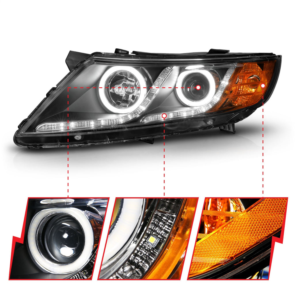 Anzo USA 121460 Projector Headlight Set w/Halo Fits 11-15 Optima