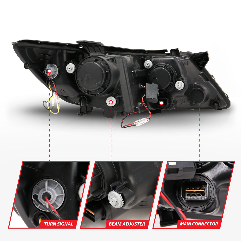 Anzo USA 121460 Projector Headlight Set w/Halo Fits 11-13 Optima