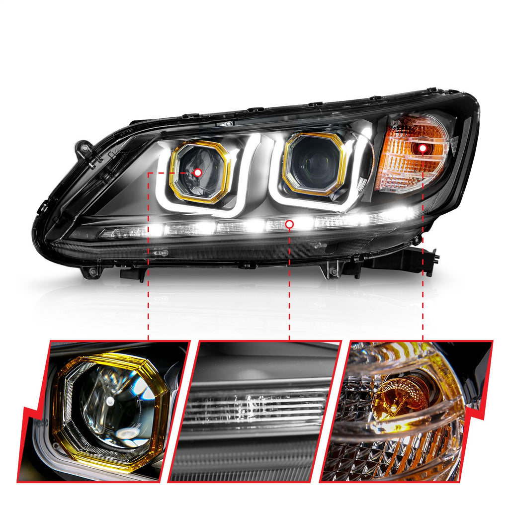Anzo USA 121492 Projector Headlight Set Fits 13-15 Accord