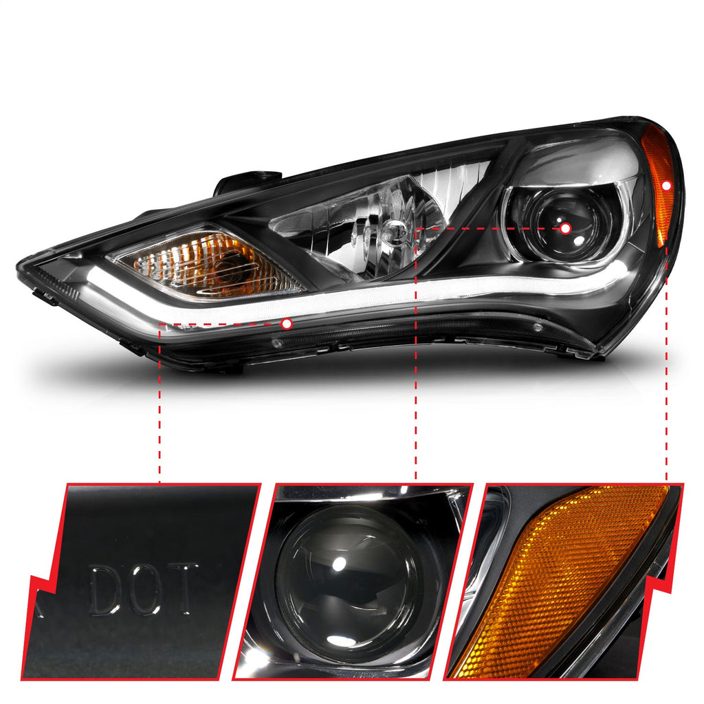Anzo USA 121511 Projector Headlight Set Fits 13-15 Genesis Coupe