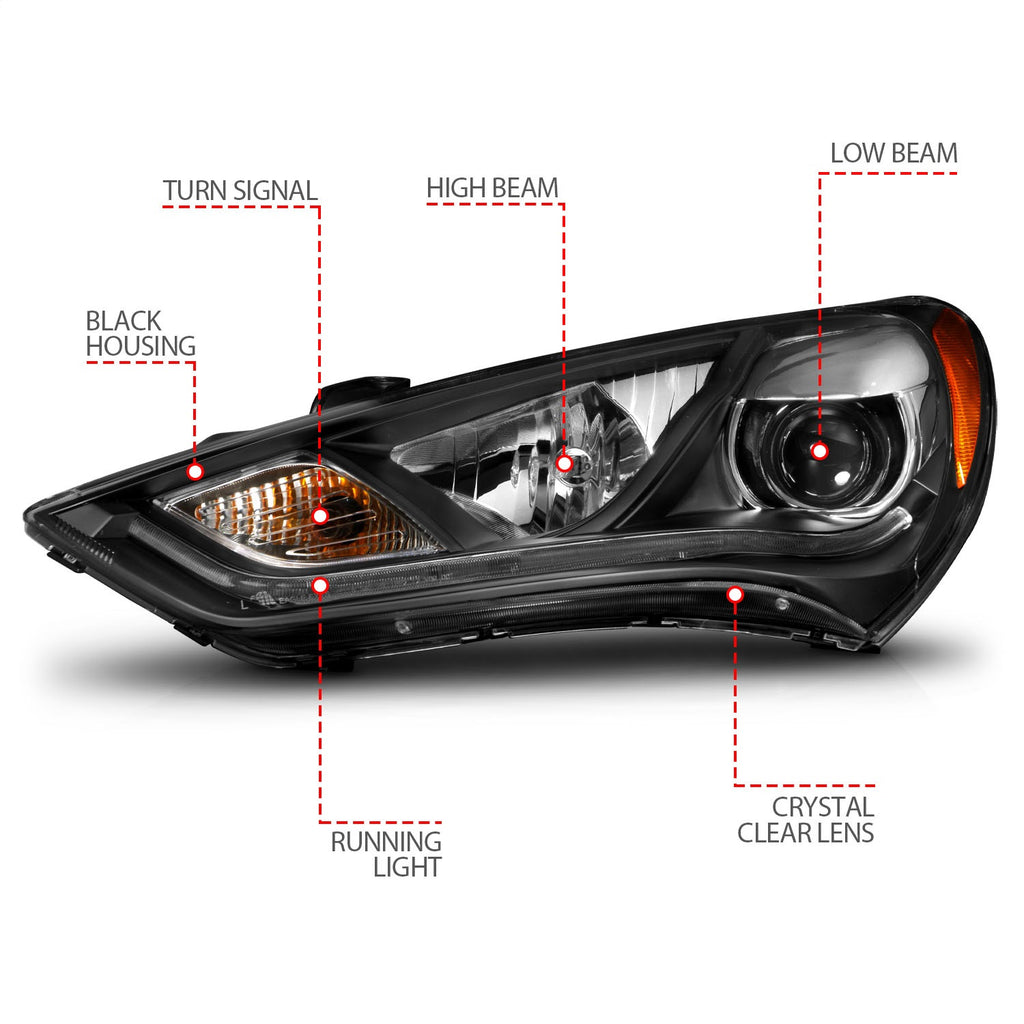 Anzo USA 121511 Projector Headlight Set Fits 13-15 Genesis Coupe