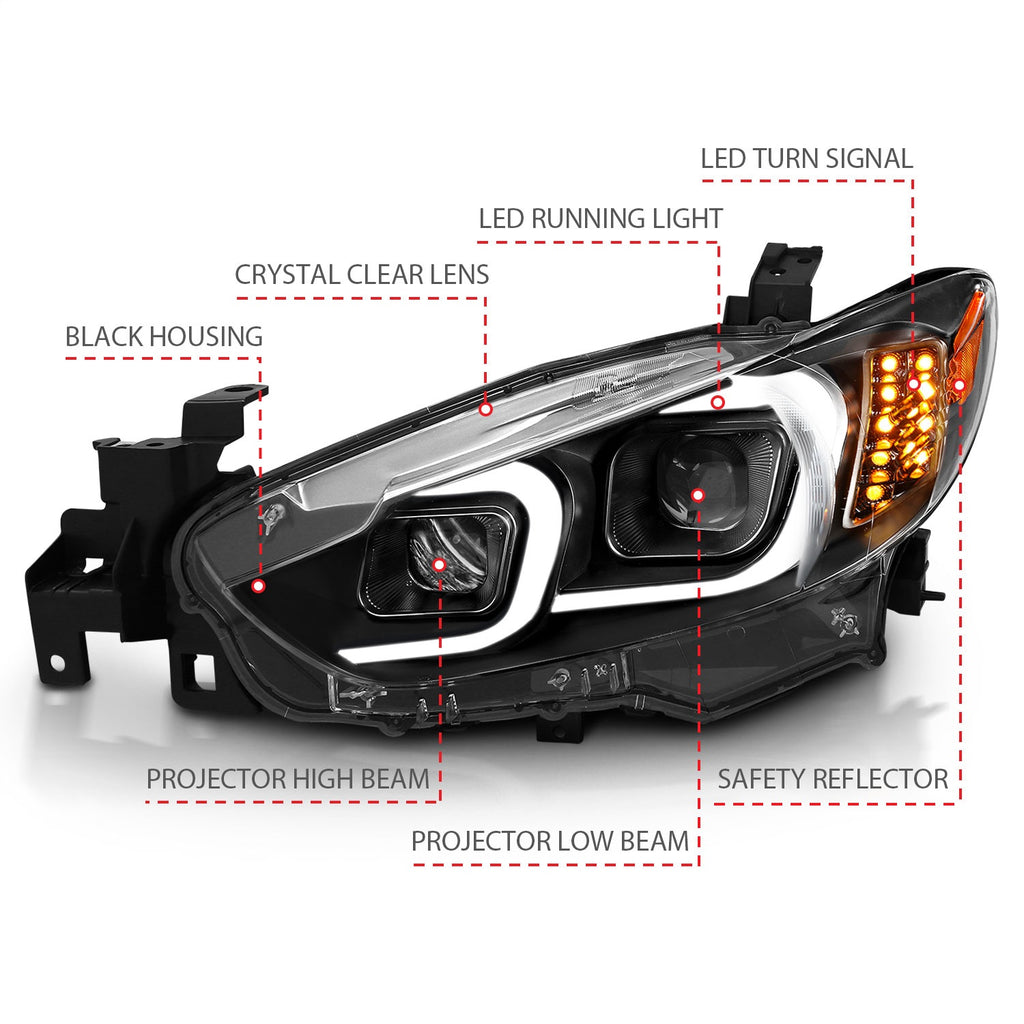 Anzo USA 121516 Projector Headlight Set Fits 14-15 6
