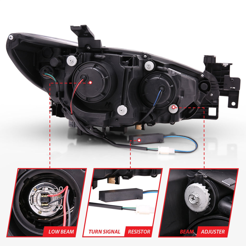 Anzo USA 121516 Projector Headlight Set Fits 14-15 6