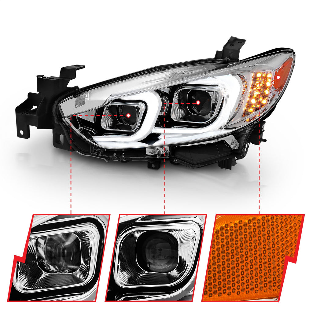 Anzo USA 121517 Projector Headlight Set Fits 14-15 6