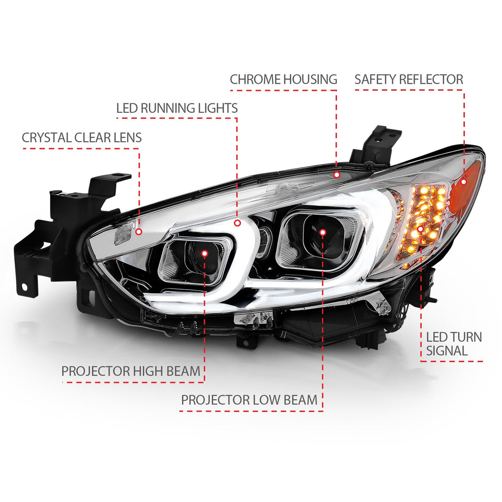 Anzo USA 121517 Projector Headlight Set Fits 14-15 6