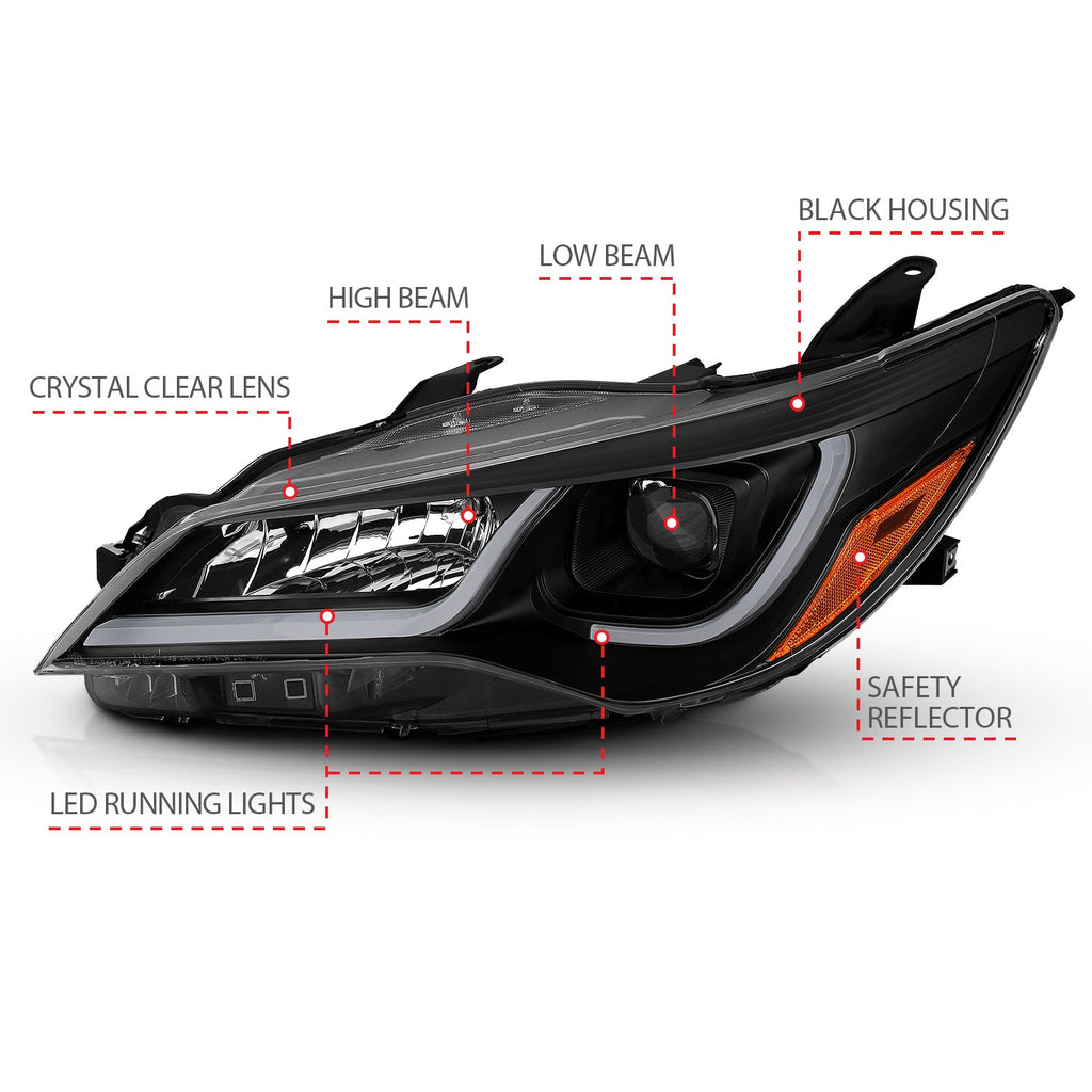 Anzo USA 121518 Projector Headlight Set Fits 15-16 Camry