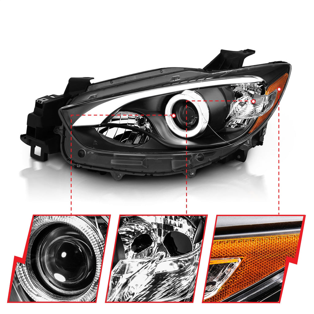 Anzo USA 121520 Projector Headlight Set w/Halo Fits 13-14 CX-5