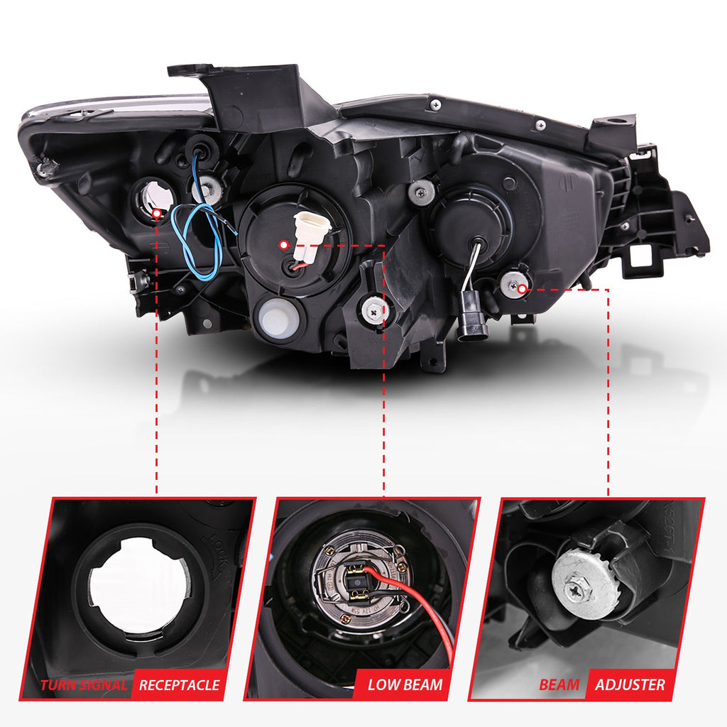 Anzo USA 121520 Projector Headlight Set w/Halo Fits 13-14 CX-5