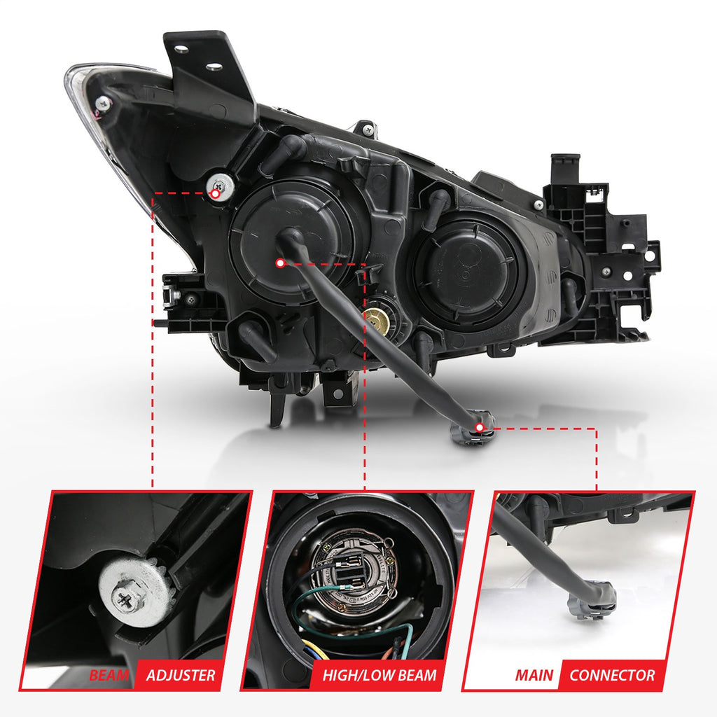 Anzo USA 121522 Projector Headlight Set w/Halo Fits 14-16 3